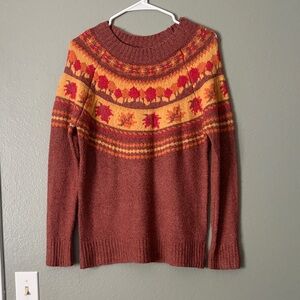Maurices Brown and Orange Crewneck Sweater